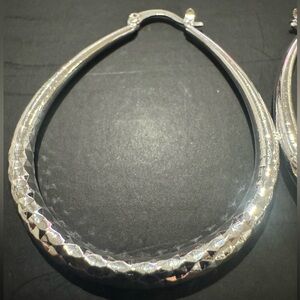 Brand new - Sterling Silver 925 Large Oval Hoop Earrings - 23 inches